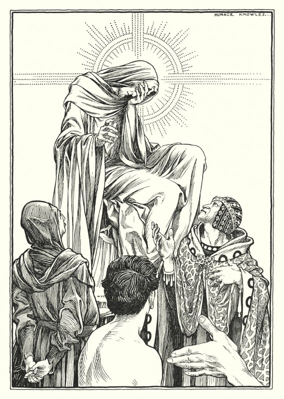 Illustrazione del Discorso della montagna (incisione) da Horace J. Knowles