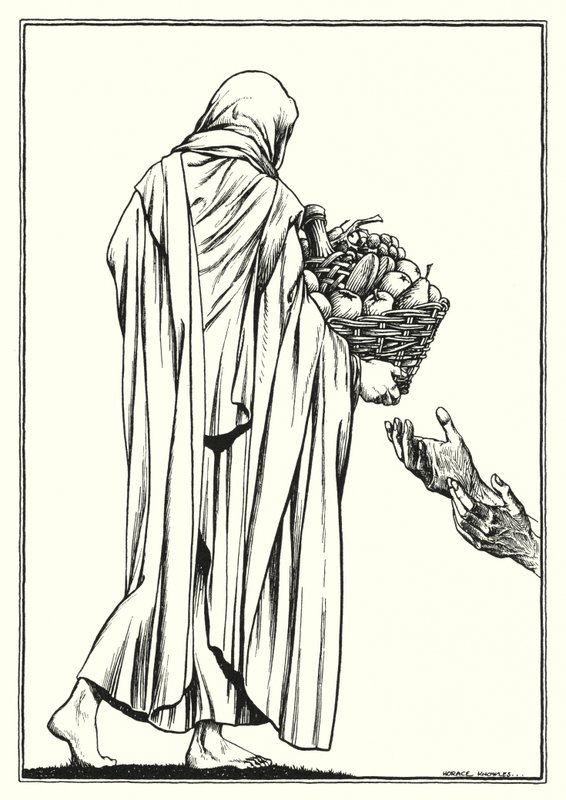 Illustrazione del Discorso della montagna (incisione) da Horace J. Knowles