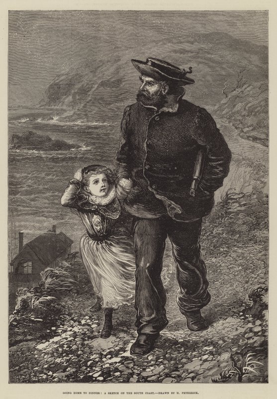 Tornando a casa per cena, uno schizzo sulla costa meridionale da Horace Petherick