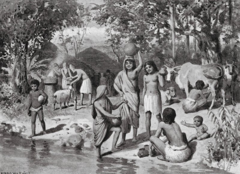 Gli ariani si stabiliscono in India, sacrificio all