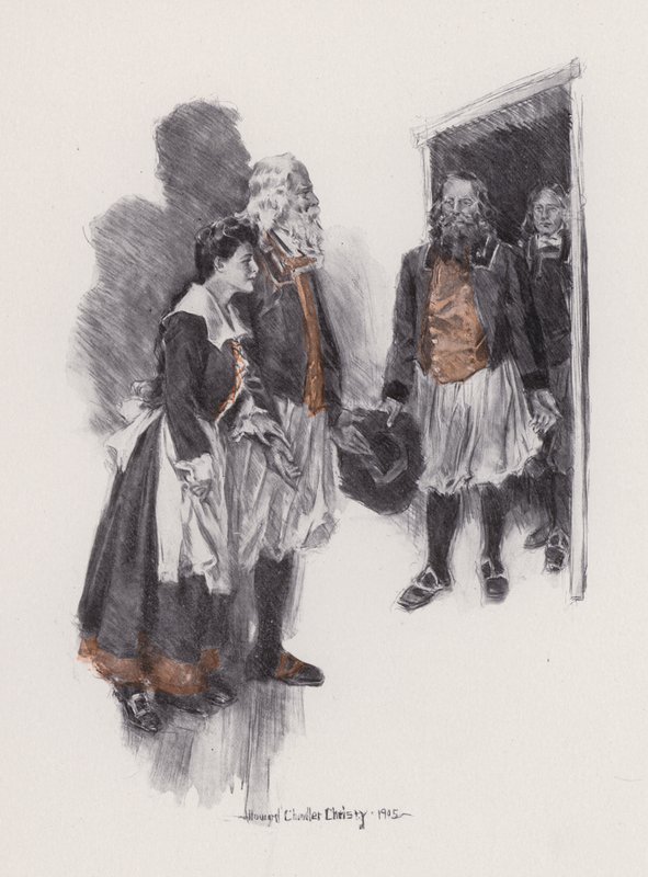 Illustrazione per Evangeline, A Tale of Arcadie, di Henry Wadsworth Longfellow da Howard Chandler (after) Christy