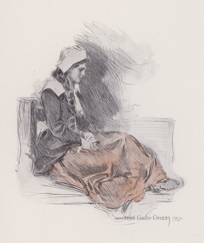 Illustrazione per Evangeline, A Tale of Arcadie di Henry Wadsworth Longfellow da Howard Chandler (after) Christy