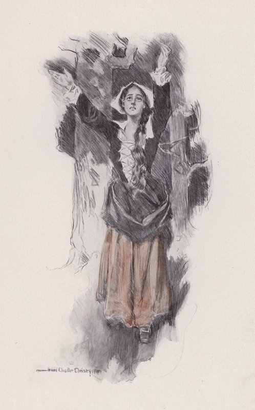 Illustrazione per Evangeline, A Tale of Arcadie di Henry Wadsworth Longfellow da Howard Chandler (after) Christy
