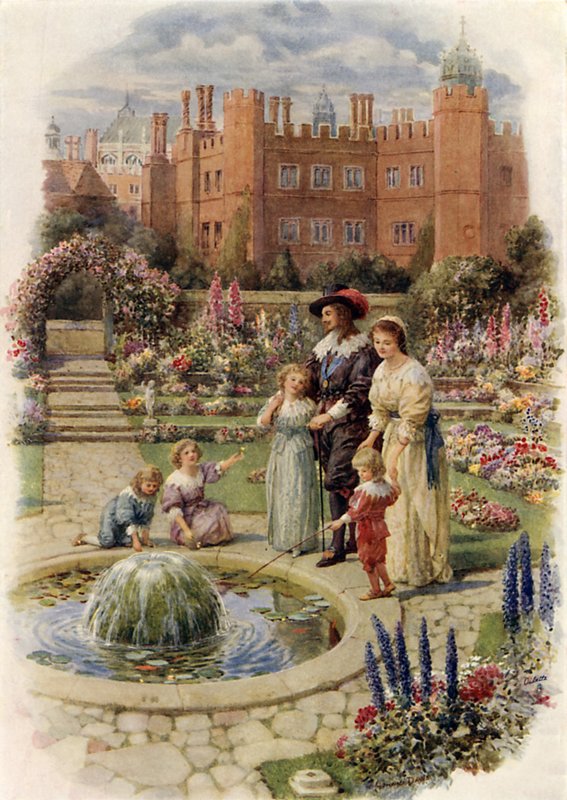 Re Carlo I e la Regina Enrichetta a Hampton Court da Howard Davie