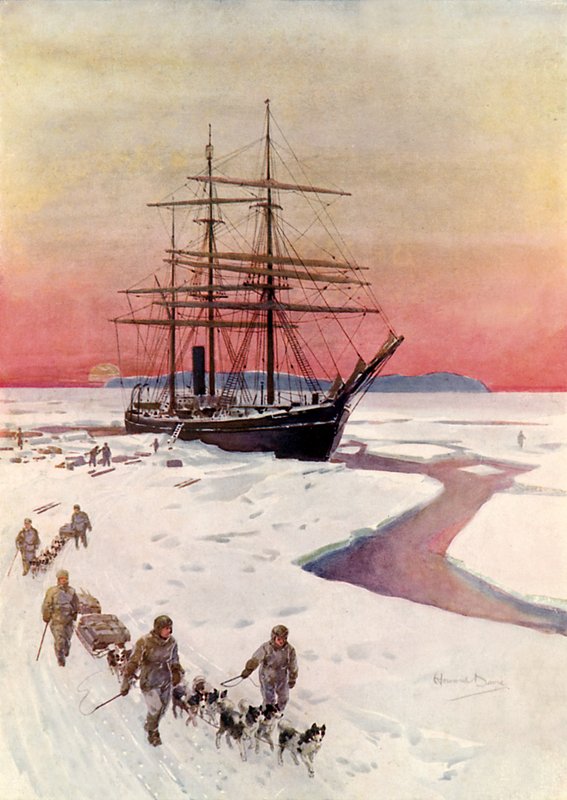 Scarico della "Terra Nova" nel McMurdo Sound da Howard Davie