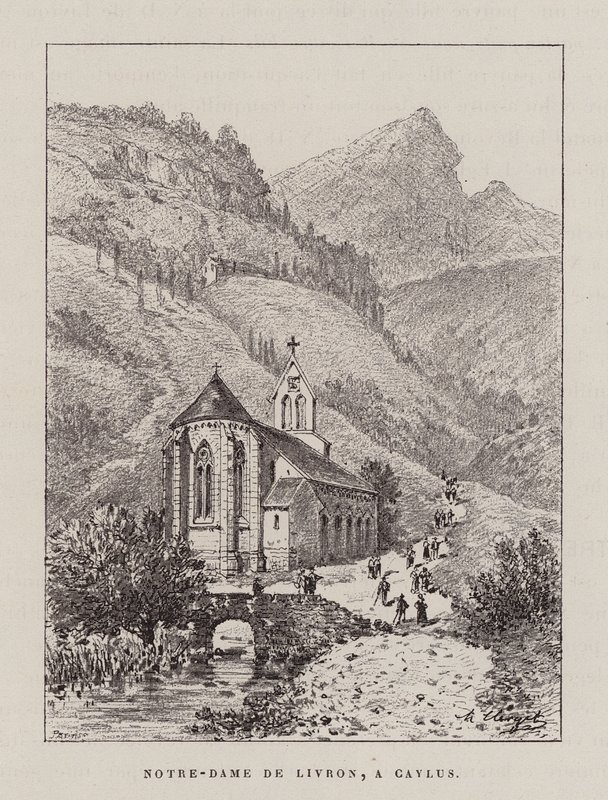 Notre-Dame De Livron, A Caylus (incisione) da Hubert Clerget