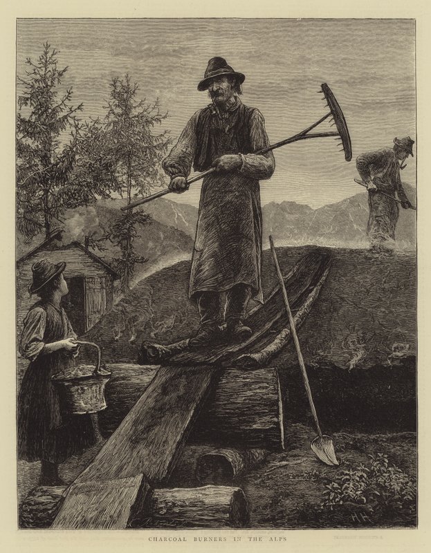 Carbonai nelle Alpi da Hubert von Herkomer