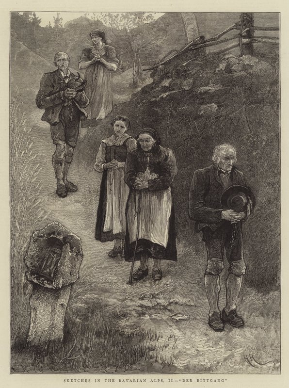 Schizzi nelle Alpi Bavaresi, II, Der Bittgang da Hubert von Herkomer