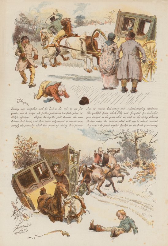 Gli amori e le gelosie di due allegri postini (cromolitografia) da Hugh Thomson