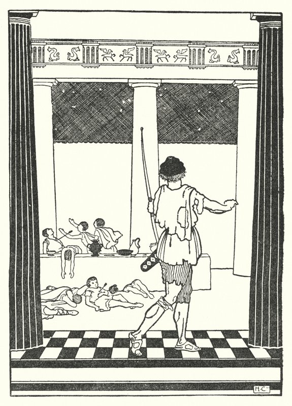 Ulisse che uccide i pretendenti di Penelope da Hugh Chesterman