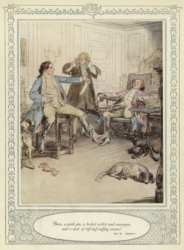 Illustrazione per She Stoops to Conquer di Goldsmith da Hugh Thomson
