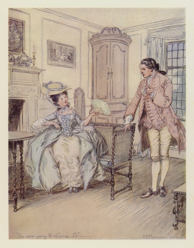 Miss Hardcastle e Charles Marlow da Hugh Thomson