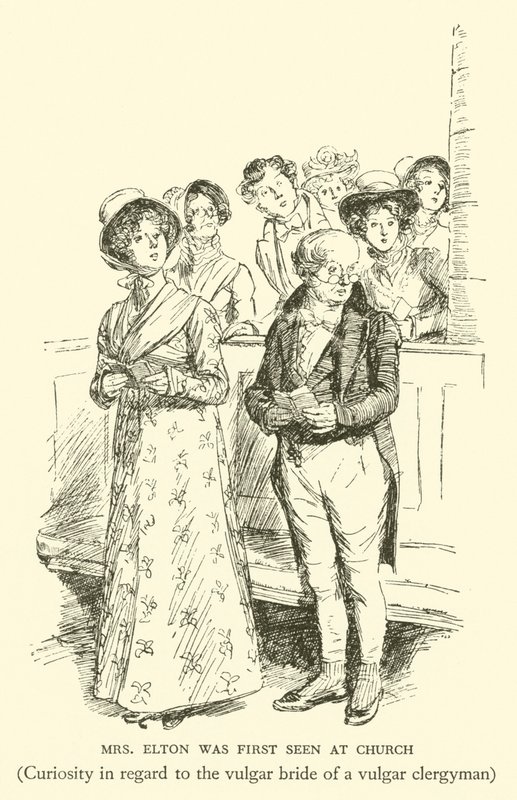 La signora Elton è stata vista per la prima volta in chiesa, curiosità riguardo alla sposa volgare di un volgare pastore da Hugh Thomson