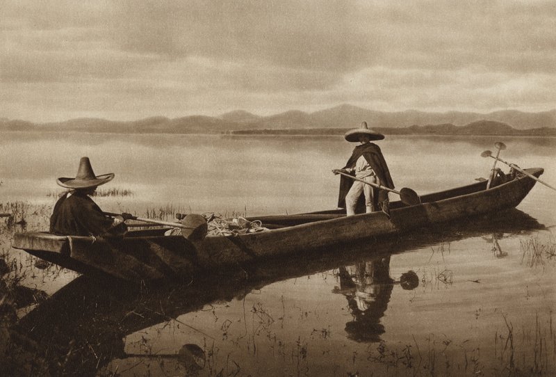 Messico: Laguna de Patzcuaro (foto b/n) da Hugo Brehme