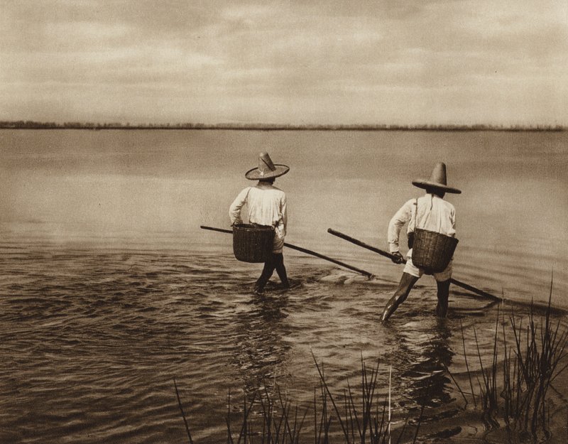 Messico: pescatori sul lago Chapala (foto b/n) da Hugo Brehme