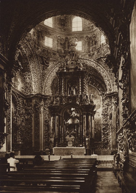 Messico: Puebla, cappella della chiesa di San Domingo (foto b/n) da Hugo Brehme