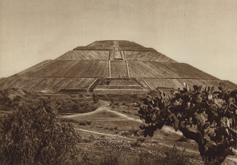 Messico: San Juan Teotihuacan, facciata occidentale (foto b/n) da Hugo Brehme