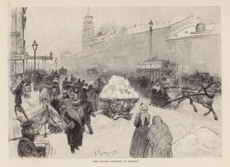 La Prospettiva Nevsky in inverno da Ilya Efimovich (after) Repin
