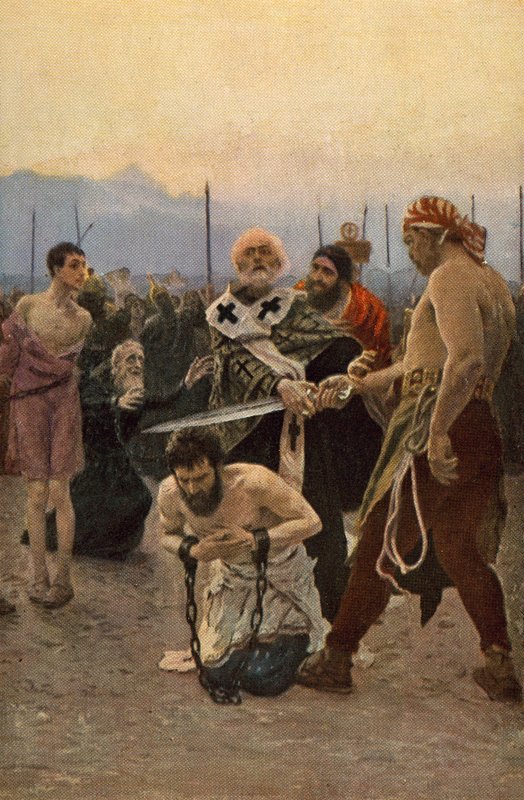 San Nicola di Myra salva tre innocenti dalla morte da Ilya Efimovich Repin