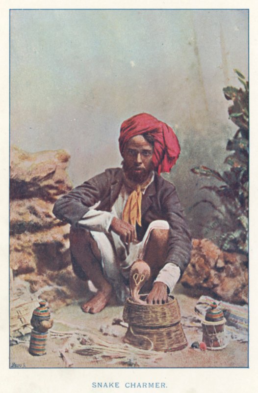 Nativi Indiani: Incantatore di serpenti (foto colorata) da Indian photographer