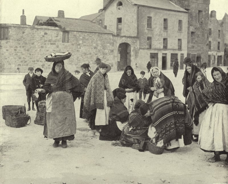 Mercato del pesce, Galway (foto b/n) da Irish Photographer