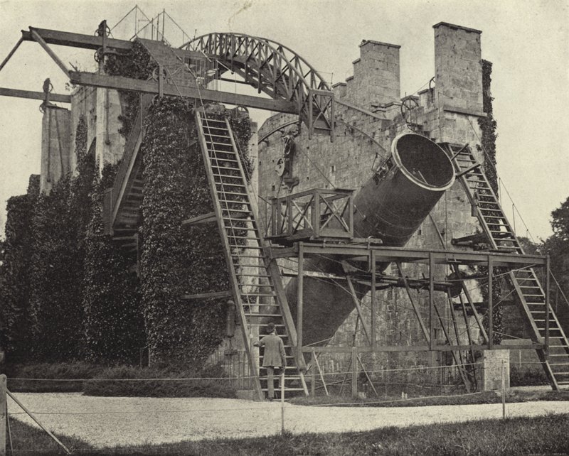 Il Grande Telescopio di Rosse, Castello di Birr, Contea di Kings (foto in bianco e nero) da Irish Photographer