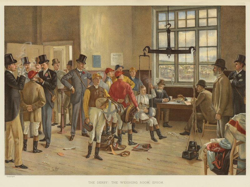 Il Derby, la sala delle pesate, Epsom da Isaac J. Cullin