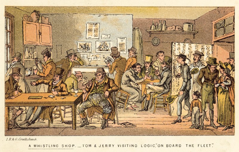 Un negozio di fischietti da Isaac, Robert and George Cruikshank