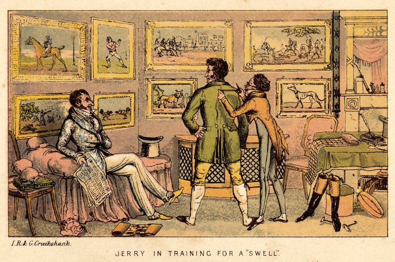 Jerry in allenamento per diventare un dandy da Isaac, Robert and George Cruikshank
