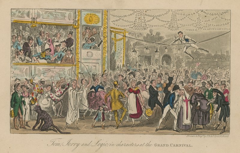 Tom Jerry e Logic in personaggi al grande carnevale da Isaac, Robert and George Cruikshank
