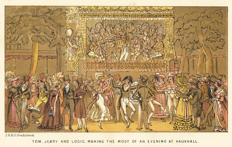 Tom, Jerry e Logic, sfruttando al massimo una serata a Vauxhall da Isaac, Robert and George Cruikshank
