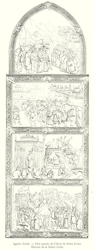 Agnolo Gaddi, Lato sinistro del Coro di Santa Croce, Storia della Santa Croce (incisione) da Italian School
