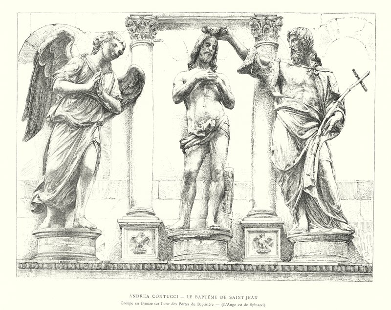 Andrea Contucci, Il Battesimo di San Giovanni, Gruppo in Bronzo su una delle Porte del Battistero, L