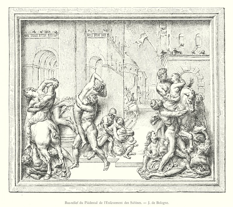 Bassorilievo del Piedistallo del Ratto delle Sabine, di Giambologna (incisione) da Italian School