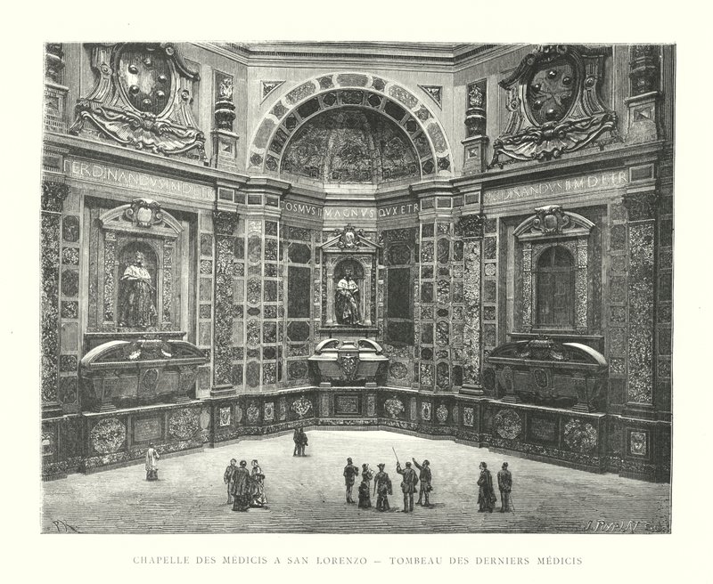 Cappella dei Medici a San Lorenzo, Tomba degli Ultimi Medici (incisione) da Italian School