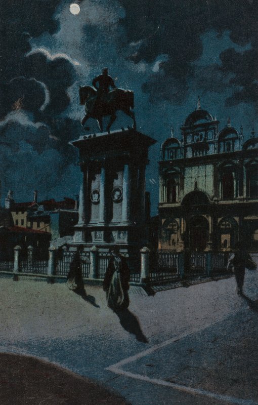 Monumento Colleoni, Venezia (litografia a colori) da Italian School