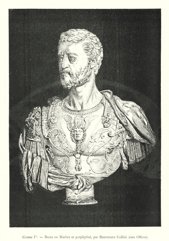 Cosimo I, Busto in Marmo e porfido, di Benvenuto Cellini, agli Uffizi da Italian School