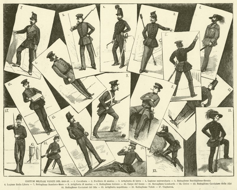 Costumi Militari Veneti del 1848-49 da Italian School