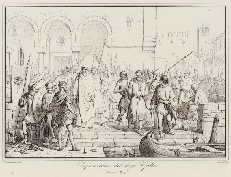 Deposizione del Doge Galla, 750 da Italian School