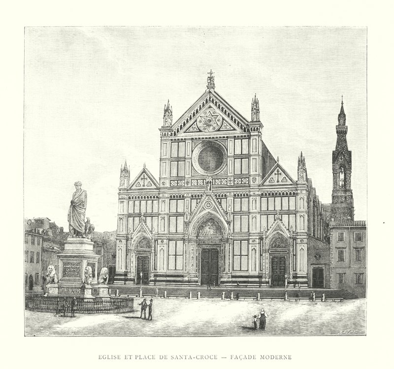 Eglise et Place de Santa-Croce, Facade Moderne da Italian School