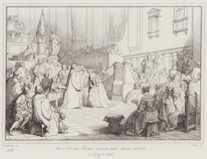 Elena Cornaro Piscopia coronata della laurea dottorale da Italian School