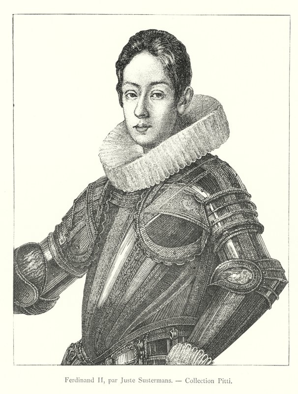 Ferdinando II, di Justus Sustermans, Collezione Pitti (incisione) da Italian School