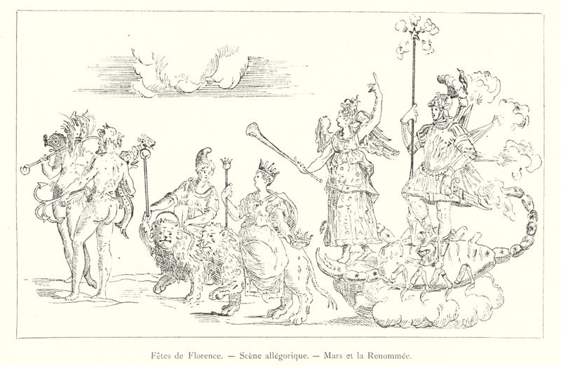 Feste di Firenze, Scena allegorica, Marte e la Fama da Italian School