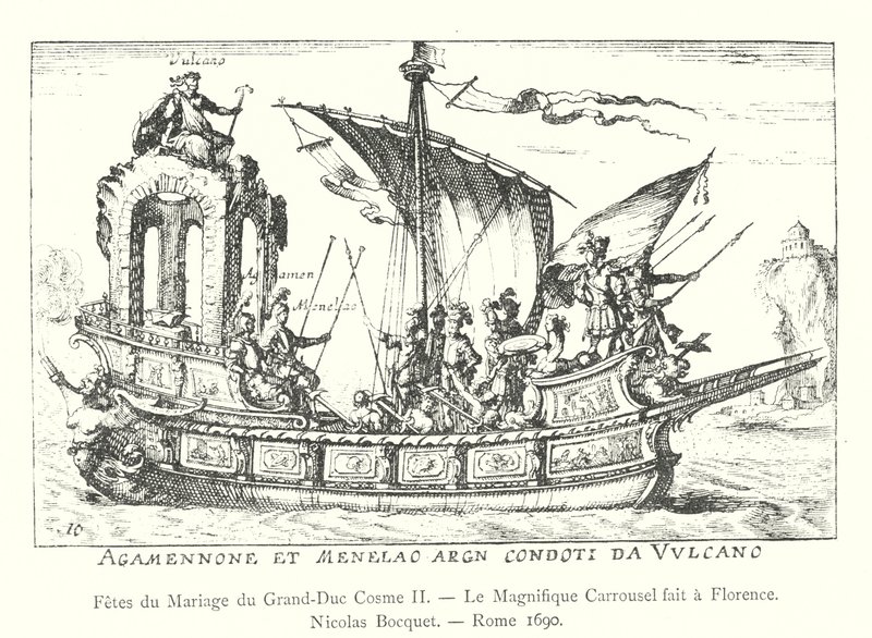 Feste del matrimonio del Granduca Cosimo II, Il magnifico carosello fatto a Firenze, Nicolas Bocquet, Roma 1690 (incisione) da Italian School