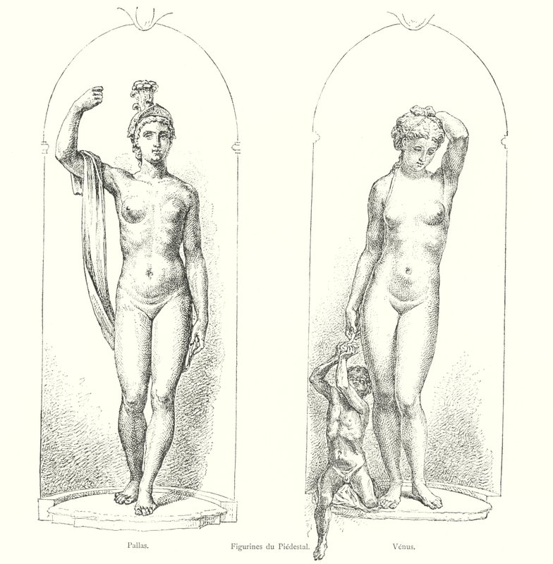Figurine del Piedistallo, Pallade, Venere (incisione) da Italian School