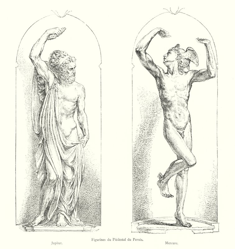 Figurine del Piedistallo del Perseo, Giove, Mercurio da Italian School