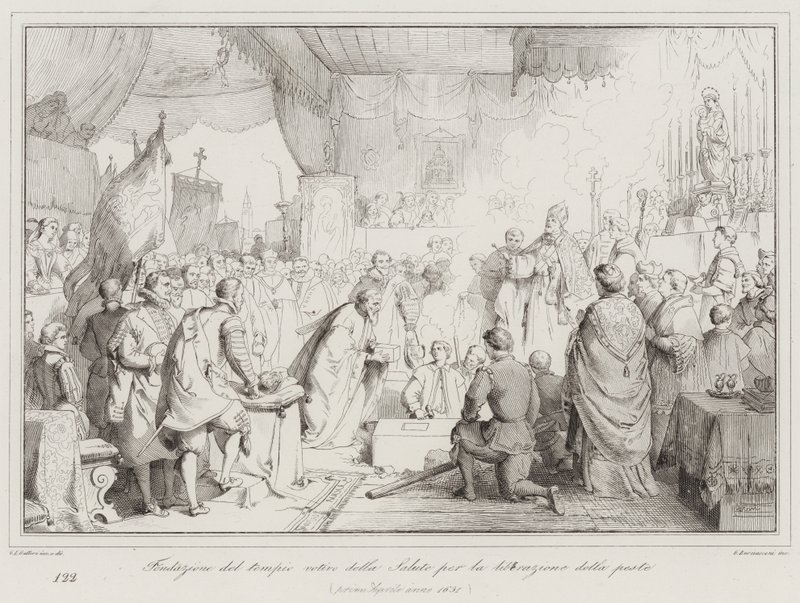 Fondazione del tempio votivo della Salute per la liberazione dalla peste da Italian School
