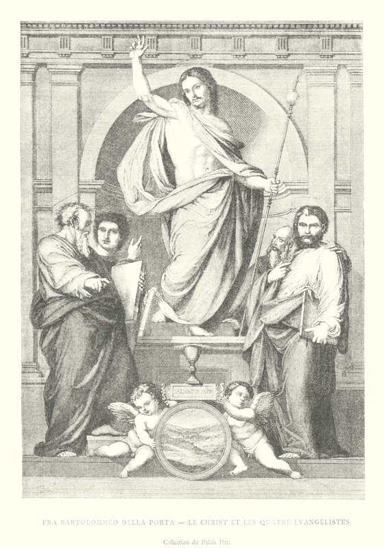 Fra Bartolommeo della Porta, Cristo e i quattro evangelisti, Collezione del Palazzo Pitti (incisione) da Italian School