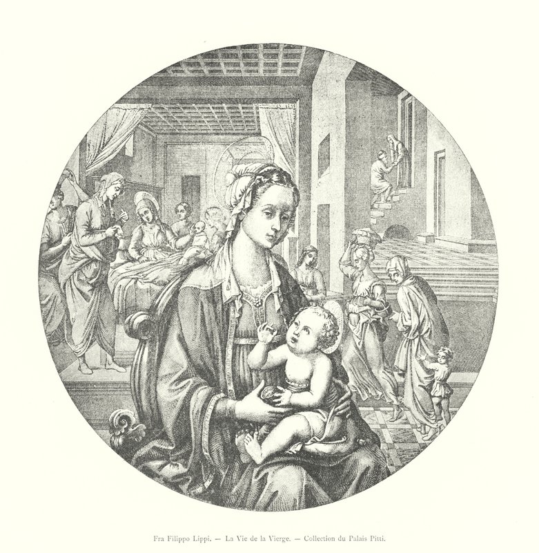 Fra Filippo Lippi, la vita della Vergine, Collezione del Palazzo Pitti (incisione) da Italian School