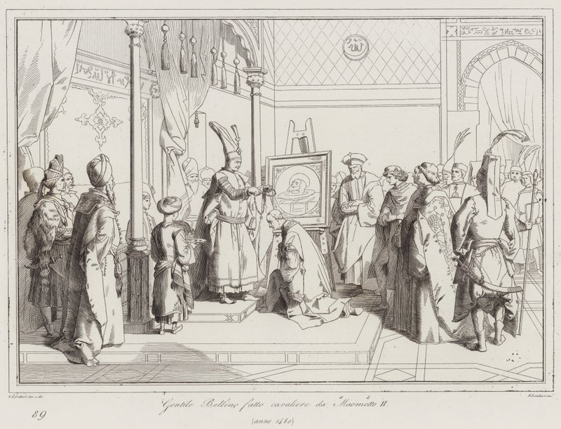 Gentile Bellini fatto cavaliere da Maometto II da Italian School